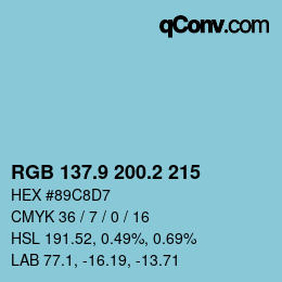 カラーコード: RGB 137.9 200.2 215 | qconv.com