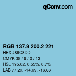 Color code: RGB 137.9 200.2 221 | qconv.com