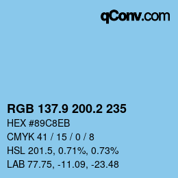 Farbcode: RGB 137.9 200.2 235 | qconv.com