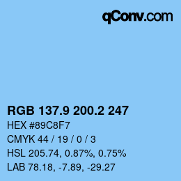 Color code: RGB 137.9 200.2 247 | qconv.com