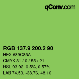 カラーコード: RGB 137.9 200.2 90 | qconv.com