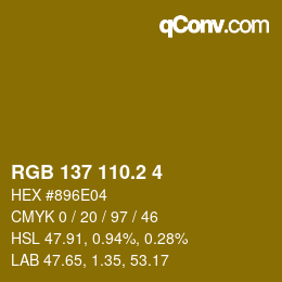 カラーコード: RGB 137 110.2 4 | qconv.com