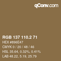 カラーコード: RGB 137 110.2 71 | qconv.com