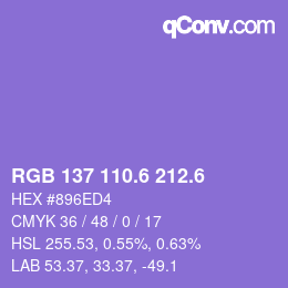 カラーコード: RGB 137 110.6 212.6 | qconv.com