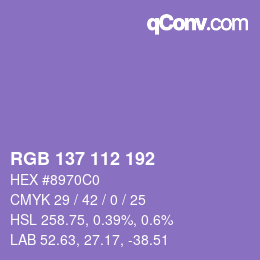Color code: RGB 137 112 192 | qconv.com