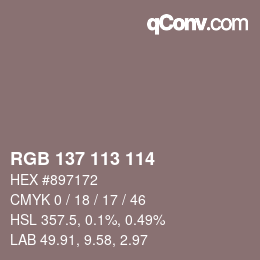 Color code: RGB 137 113 114 | qconv.com