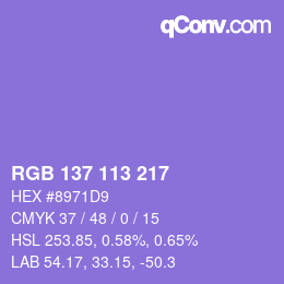 Color code: RGB 137 113 217 | qconv.com