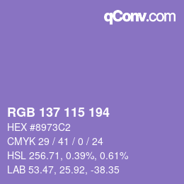 Farbcode: RGB 137 115 194 | qconv.com