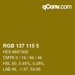 Color code: RGB 137 115 5 | qconv.com