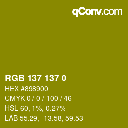 カラーコード: RGB 137 137 0 | qconv.com