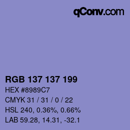 Color code: RGB 137 137 199 | qconv.com