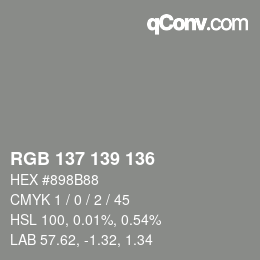 Color code: RGB 137 139 136 | qconv.com