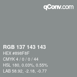 Color code: RGB 137 143 143 | qconv.com