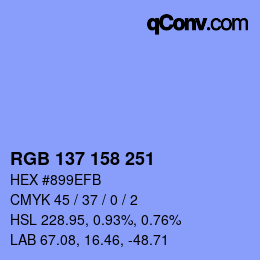 Farbcode: RGB 137 158 251 | qconv.com
