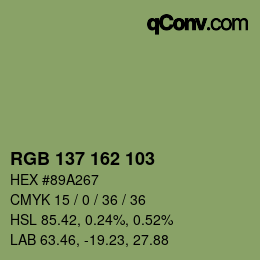 Farbcode: RGB 137 162 103 | qconv.com