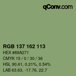 Farbcode: RGB 137 162 113 | qconv.com