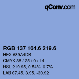 カラーコード: RGB 137 164.6 219.6 | qconv.com
