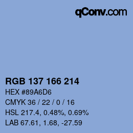 Farbcode: RGB 137 166 214 | qconv.com