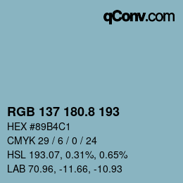 Color code: RGB 137 180.8 193 | qconv.com