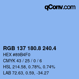 カラーコード: RGB 137 180.8 240.4 | qconv.com