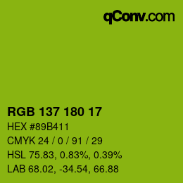 Color code: RGB 137 180 17 | qconv.com