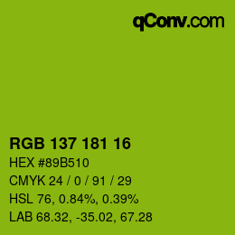 Color code: RGB 137 181 16 | qconv.com