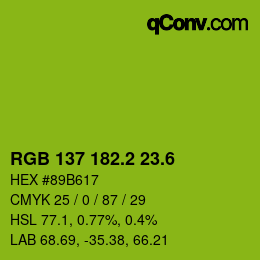 カラーコード: RGB 137 182.2 23.6 | qconv.com