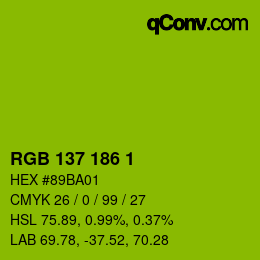 Color code: RGB 137 186 1 | qconv.com