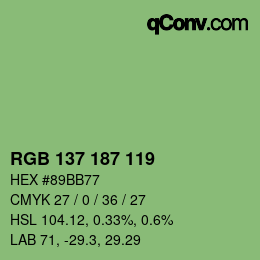 颜色代码: RGB 137 187 119 | qconv.com