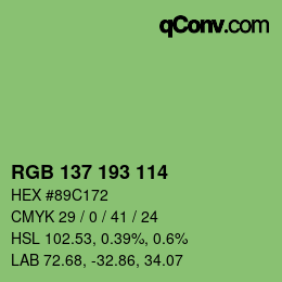 Color code: RGB 137 193 114 | qconv.com