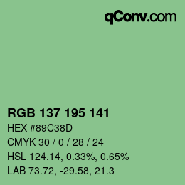 Farbcode: RGB 137 195 141 | qconv.com