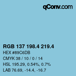 カラーコード: RGB 137 198.4 219.4 | qconv.com