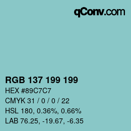 Color code: RGB 137 199 199 | qconv.com