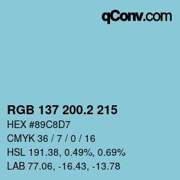 カラーコード: RGB 137 200.2 215 | qconv.com