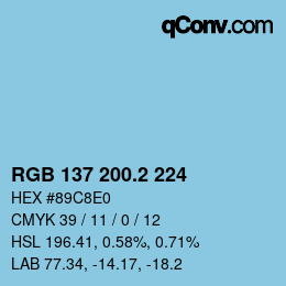 カラーコード: RGB 137 200.2 224 | qconv.com