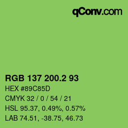 カラーコード: RGB 137 200.2 93 | qconv.com
