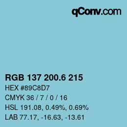 カラーコード: RGB 137 200.6 215 | qconv.com