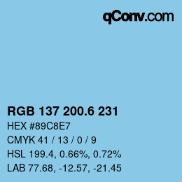 カラーコード: RGB 137 200.6 231 | qconv.com