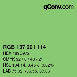 Color code: RGB 137 201 114 | qconv.com