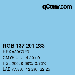 Color code: RGB 137 201 233 | qconv.com