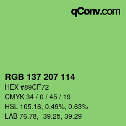 Color code: RGB 137 207 114 | qconv.com