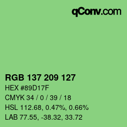 Color code: RGB 137 209 127 | qconv.com