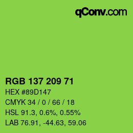 Color code: RGB 137 209 71 | qconv.com