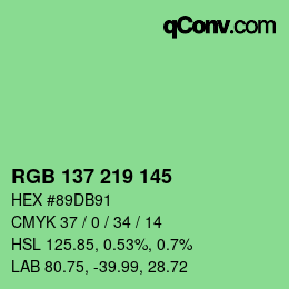 カラーコード: RGB 137 219 145 | qconv.com