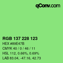 Color code: RGB 137 228 123 | qconv.com