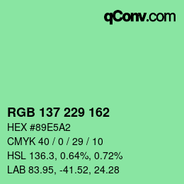 Color code: RGB 137 229 162 | qconv.com