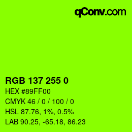 Color code: RGB 137 255 0 | qconv.com