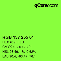 Color code: RGB 137 255 61 | qconv.com