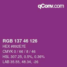 Color code: RGB 137 46 126 | qconv.com