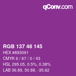 Color code: RGB 137 48 145 | qconv.com